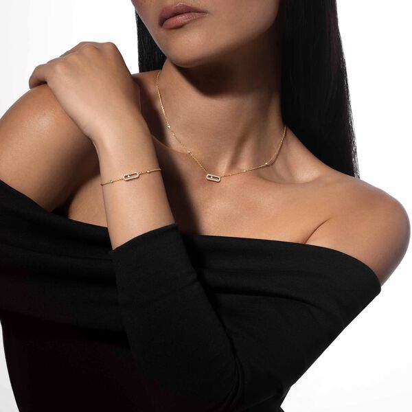 Move Uno Rose Gold and Diamond Pav&eacute; Bracelet